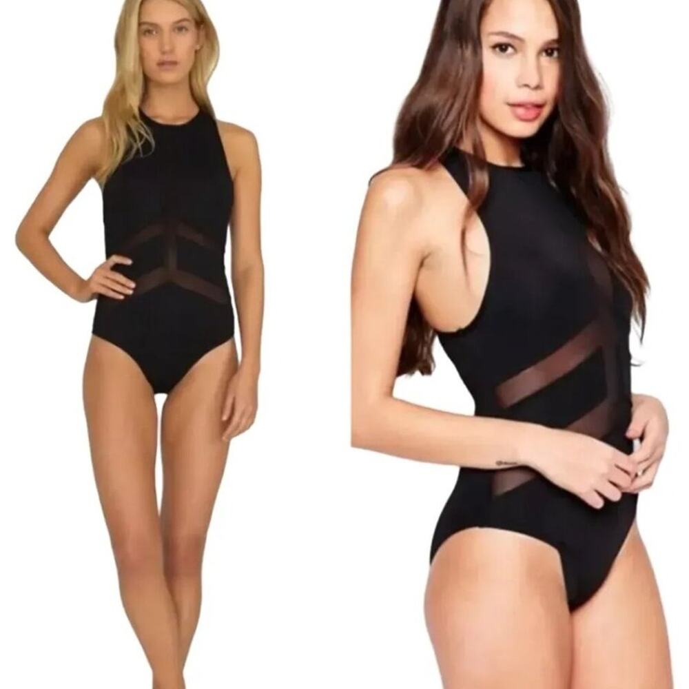 BOND EYE AUSTRALIA Sail Affair Mesh Spice Zip Back One Piece Swimsuit  SZ 12